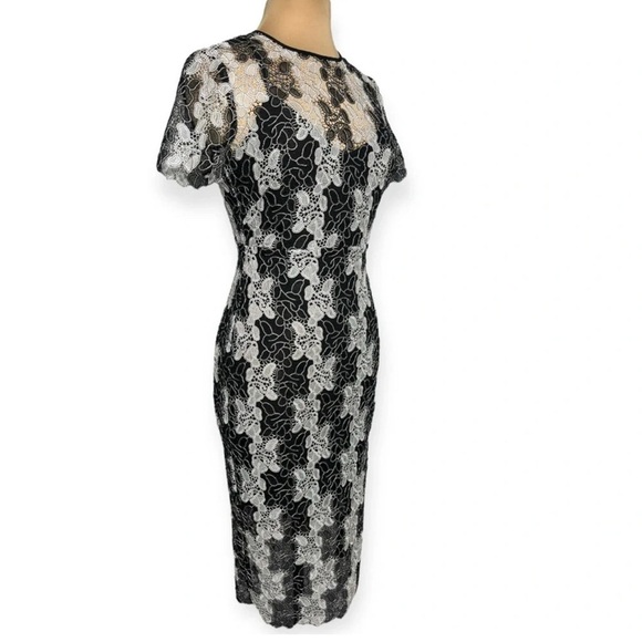 Diane von Furstenberg black and white macramé floral Guipure lace dress Size 2 - Picture 5 of 14